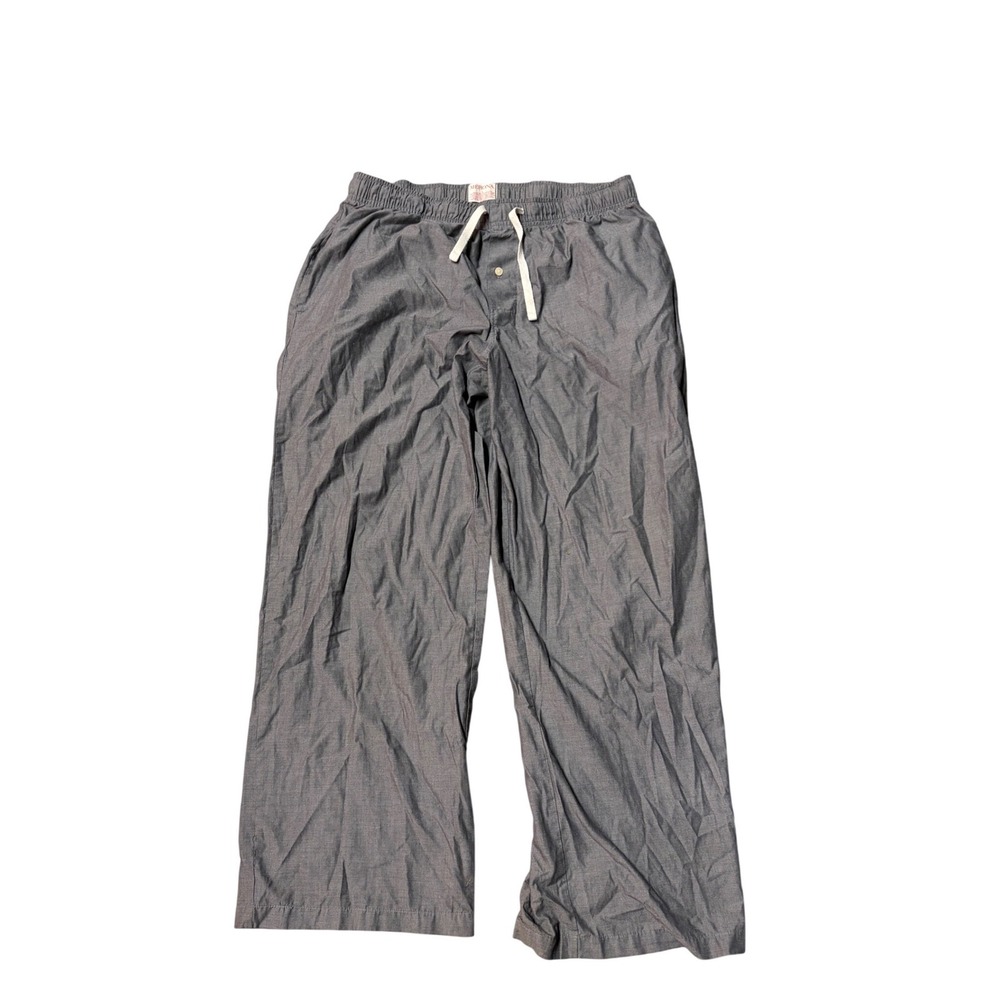 Merona Mens Gray Pajama Pants Large Cotton Blend Lounge Sleepwear Drawstring Fly